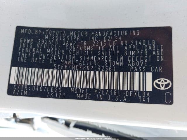2024 TOYOTA COROLLA LE 9