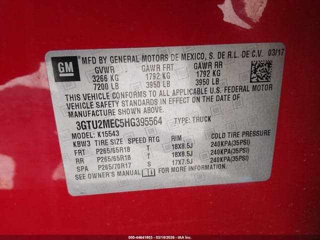 2017 GMC SIERRA 1500 SLE 9