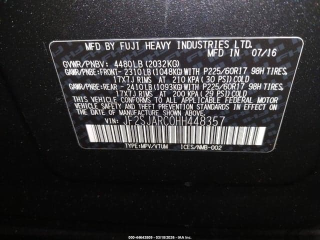 2017 SUBARU FORESTER 2.5I LIMITED 9