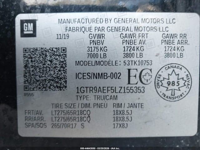 2020 GMC SIERRA 1500 9