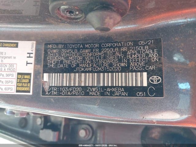 2021 TOYOTA PRIUS LE 9