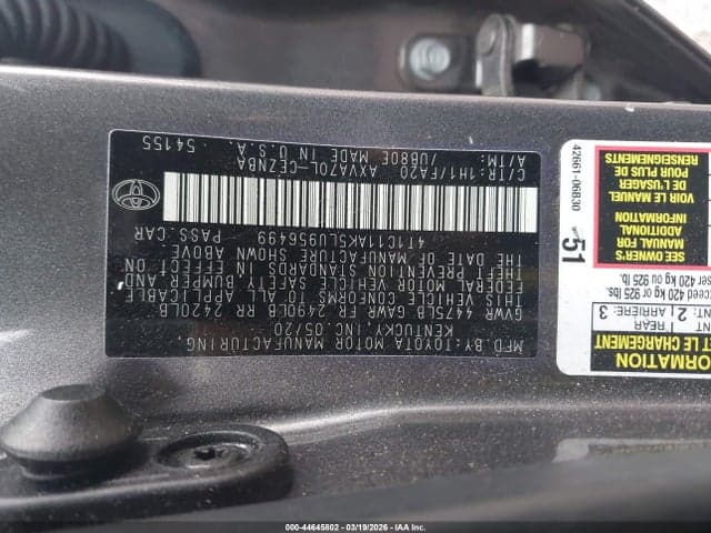 2020 TOYOTA CAMRY LE 9