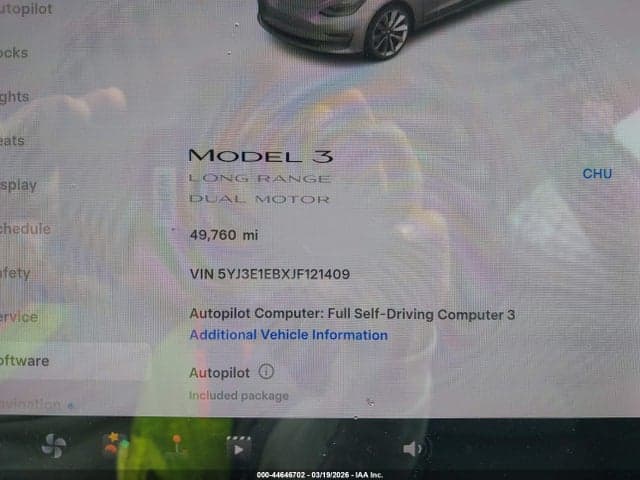 2018 TESLA MODEL 3 LONG RANGE/PERFORMANCE 7