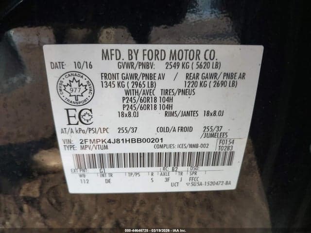 2017 FORD EDGE SEL 9