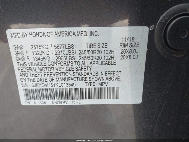 2019 ACURA MDX TECH PKG 9