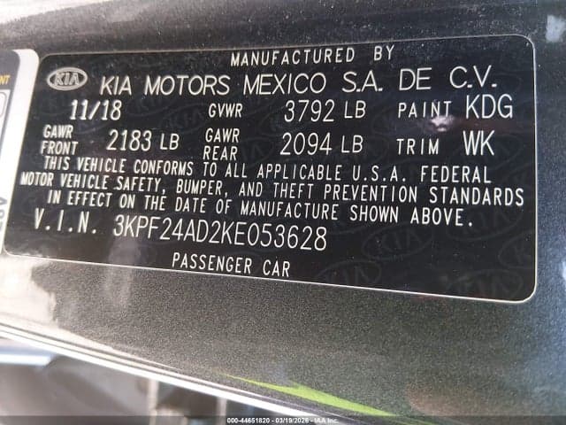 2019 KIA FORTE LXS 9