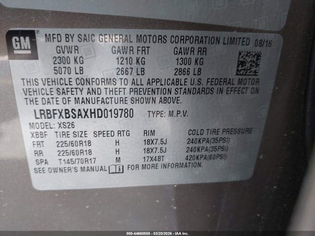 2017 BUICK ENVISION ESSENCE 9