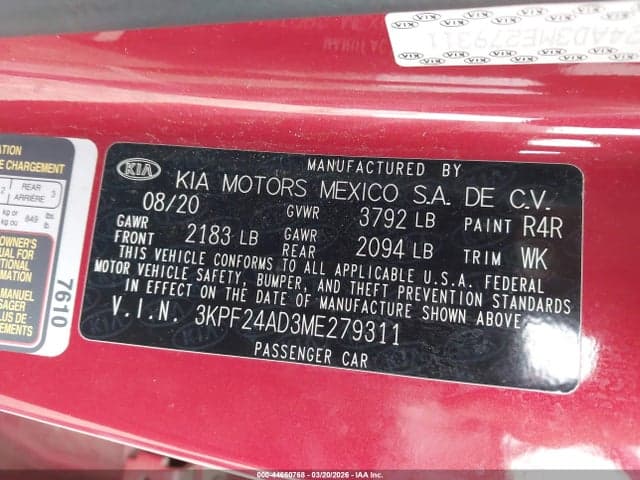 2021 KIA FORTE LXS 9
