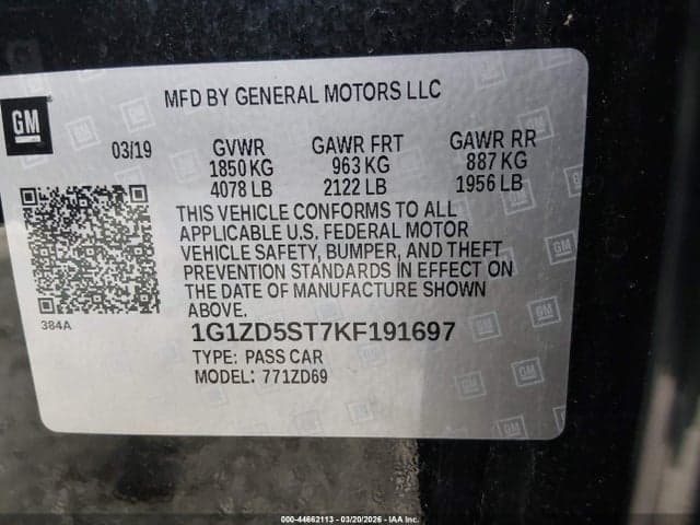 2019 CHEVROLET MALIBU LT 10
