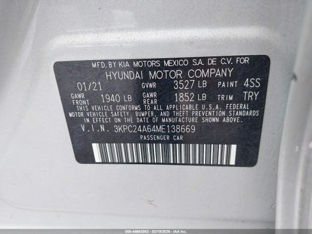 2021 HYUNDAI ACCENT SE 9