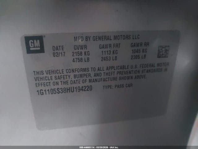 2017 CHEVROLET IMPALA 1LT 9