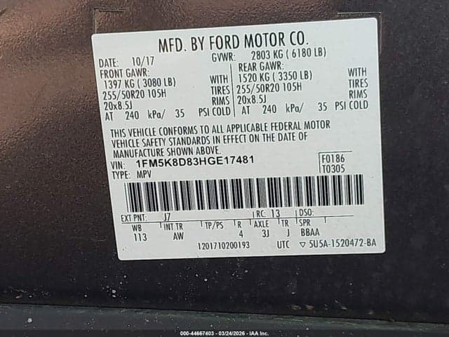 2017 FORD EXPLORER XLT 9