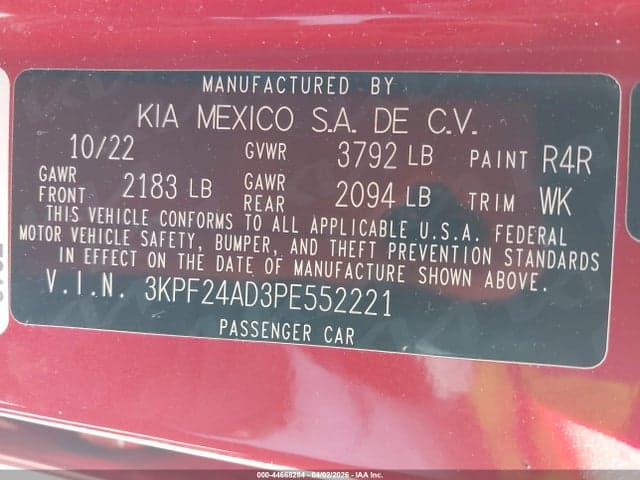 2023 KIA FORTE LXS 9