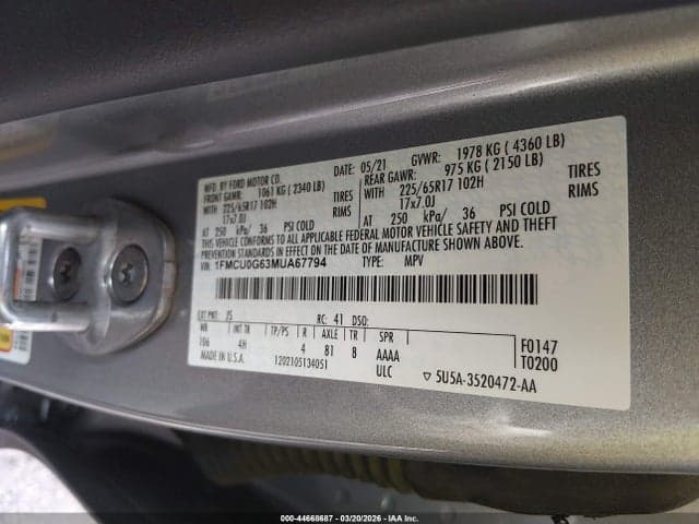 2021 FORD ESCAPE SE 9