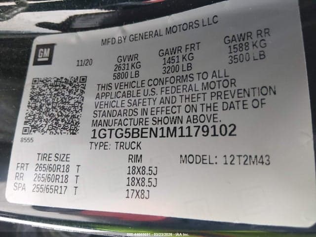 2021 GMC CANYON 2WD SHORT BOX ELEVATION STANDARD 9