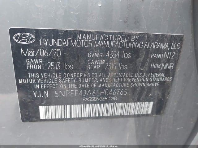 2020 HYUNDAI SONATA SEL 9