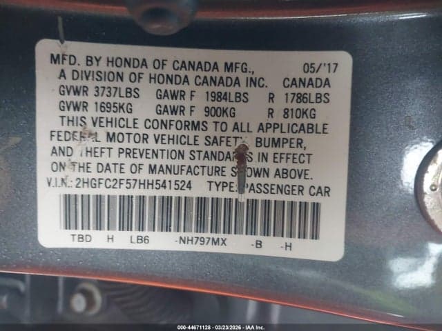 2017 HONDA CIVIC LX 9