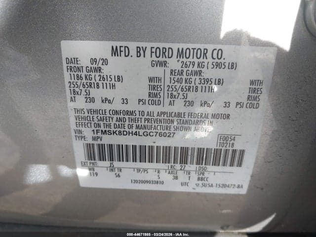 2020 FORD EXPLORER XLT 9