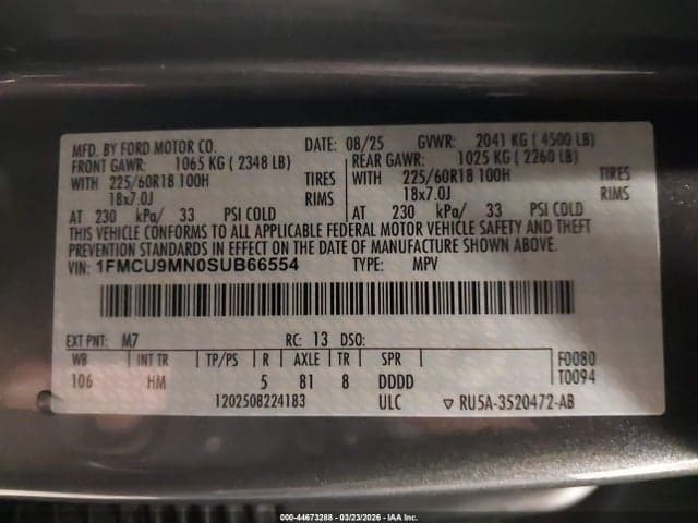 2025 FORD ESCAPE ST-LINE 9