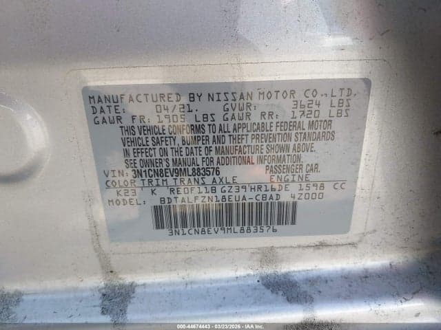 2021 NISSAN VERSA SV XTRONIC CVT 9