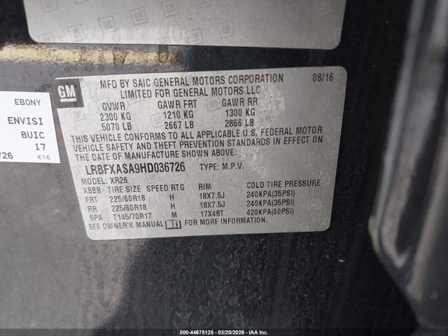 2017 BUICK ENVISION PREFERRED 9