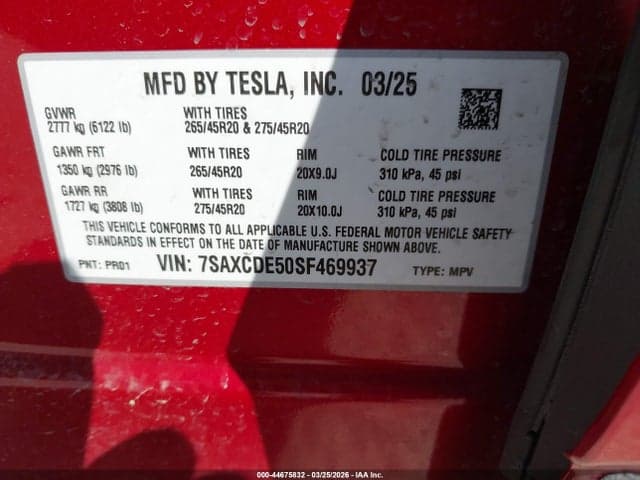 2025 TESLA MODEL X LONG RANGE 9
