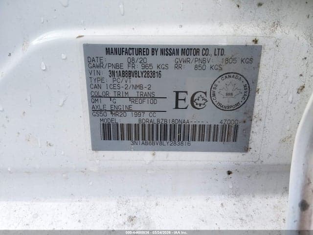 2020 NISSAN SENTRA S XTRONIC CVT 9