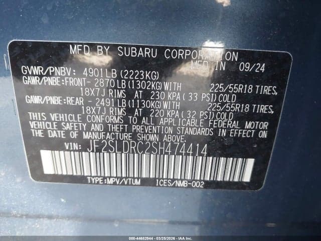 2025 SUBARU FORESTER LIMITED 9