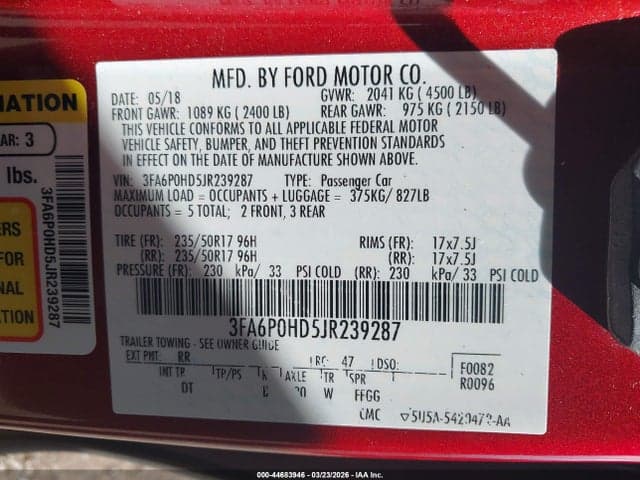 2018 FORD FUSION SE 9