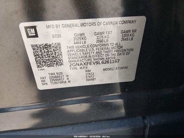 2020 CHEVROLET EQUINOX FWD 1FL 9