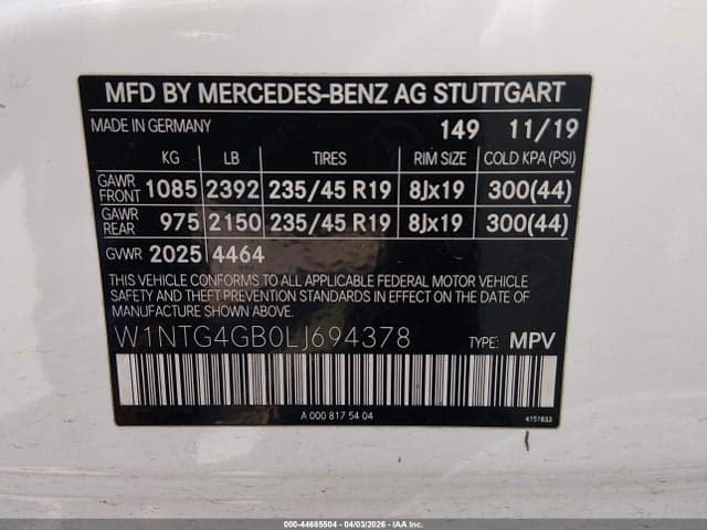 2020 MERCEDES-BENZ GLA 250 4MATIC 9