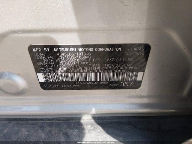 2020 MITSUBISHI OUTLANDER SPORT 2.0 BE AWC/2.0 ES AWC/2.0 SE AWC/2.0 SP AWC 9