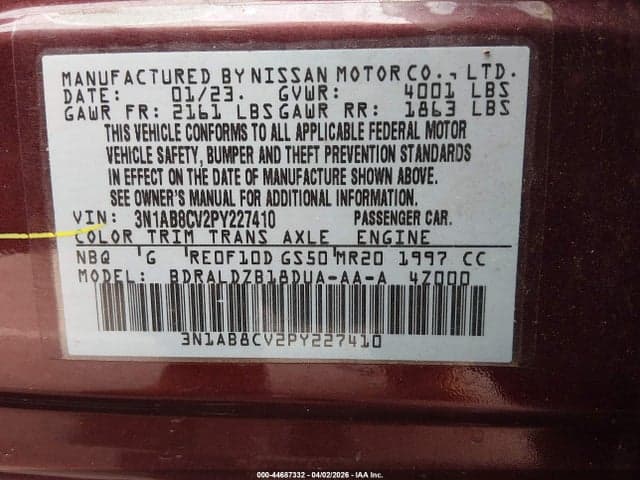 2023 NISSAN SENTRA SV XTRONIC CVT 9
