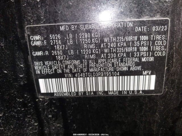 2023 SUBARU OUTBACK ONYX EDITION XT 9