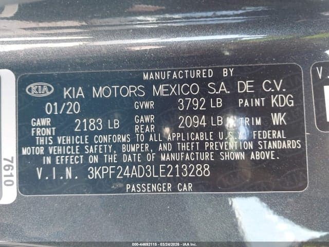 2020 KIA FORTE LXS 9