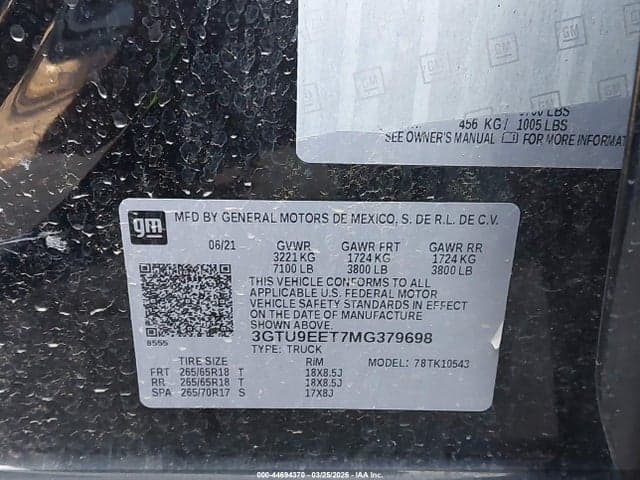 2021 GMC SIERRA 1500 4WD SHORT BOX AT4 9