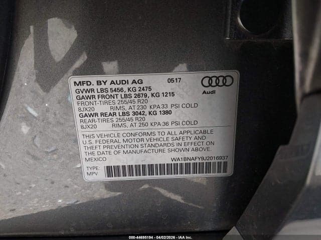 2018 AUDI Q5 2.0T PREMIUM/2.0T TECH PREMIUM 9