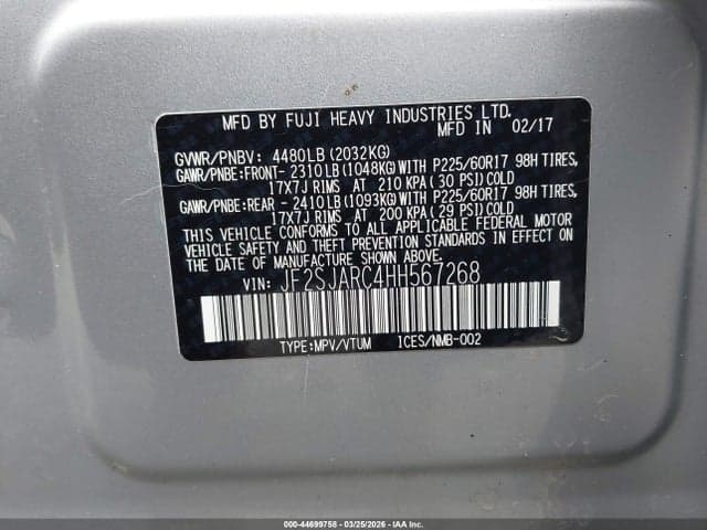 2017 SUBARU FORESTER 2.5I LIMITED 9