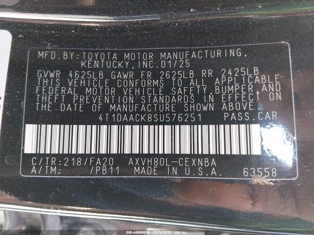 2025 TOYOTA CAMRY LE 9
