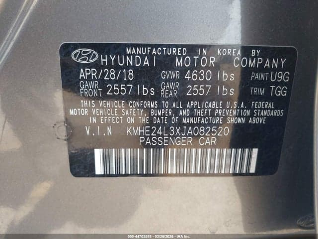 2018 HYUNDAI SONATA HYBRID SE 9