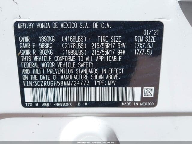 2021 HONDA HR-V AWD EX 9
