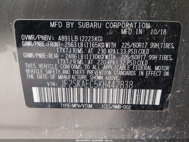 2019 SUBARU FORESTER PREMIUM 9