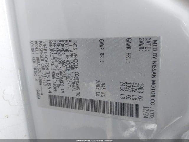 2025 NISSAN ALTIMA SR FWD 9