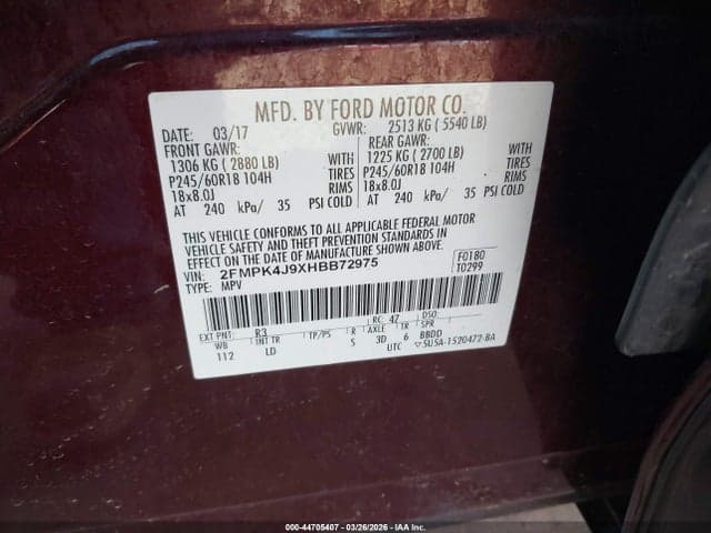 2017 FORD EDGE SEL 9