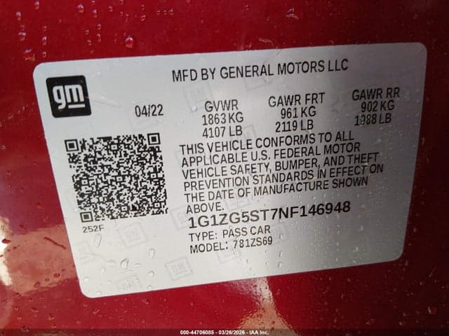 2022 CHEVROLET MALIBU FWD RS 9