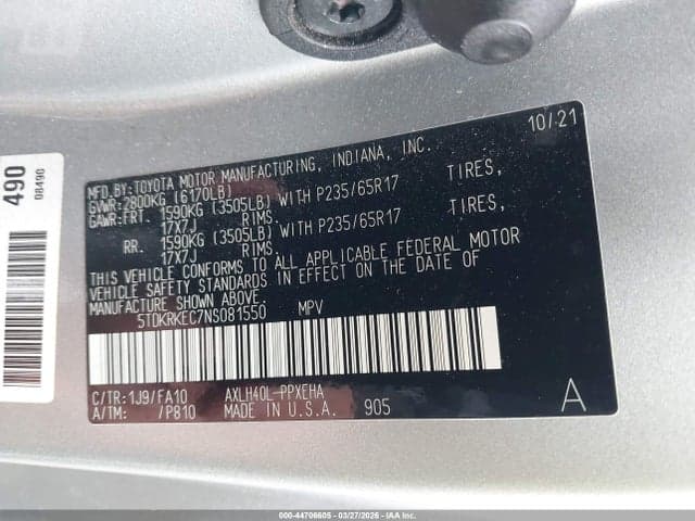 2022 TOYOTA SIENNA LE 9