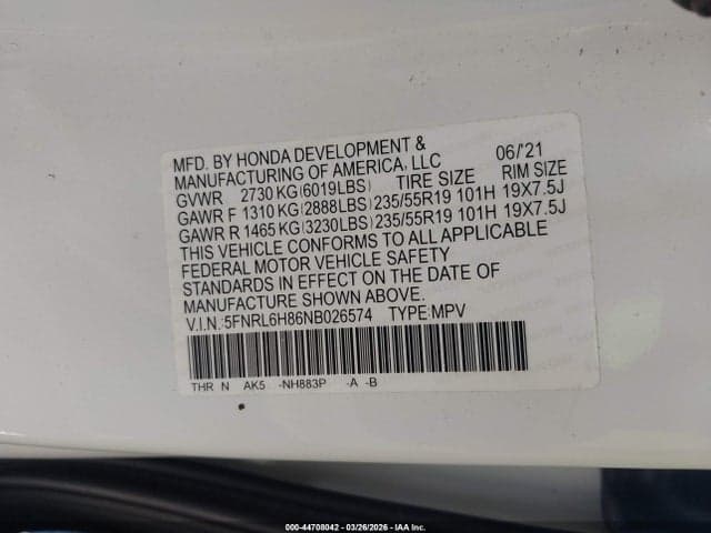2022 HONDA ODYSSEY TOURING 9