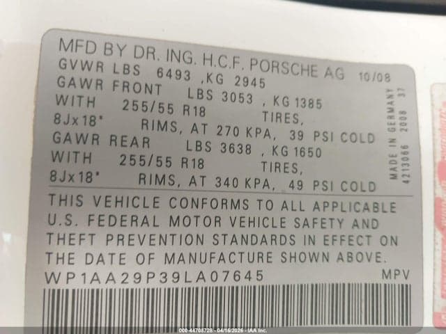 2009 PORSCHE CAYENNE 9