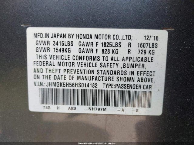 2017 HONDA FIT LX 9