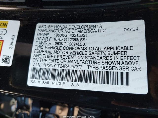 2024 HONDA ACCORD LX 9